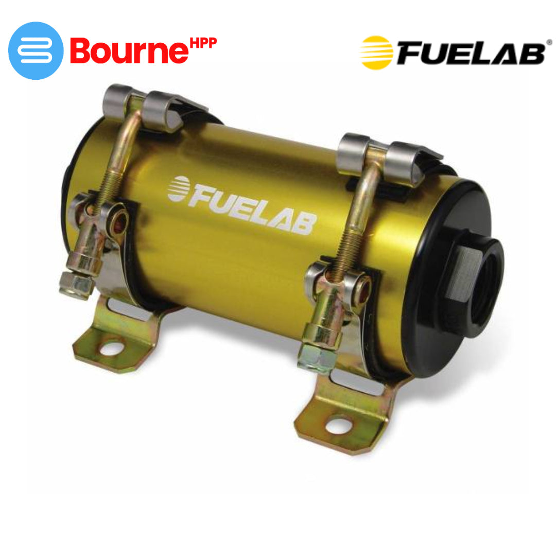 Fuel pump with Bourne HPP and Fuelab branding on a white background