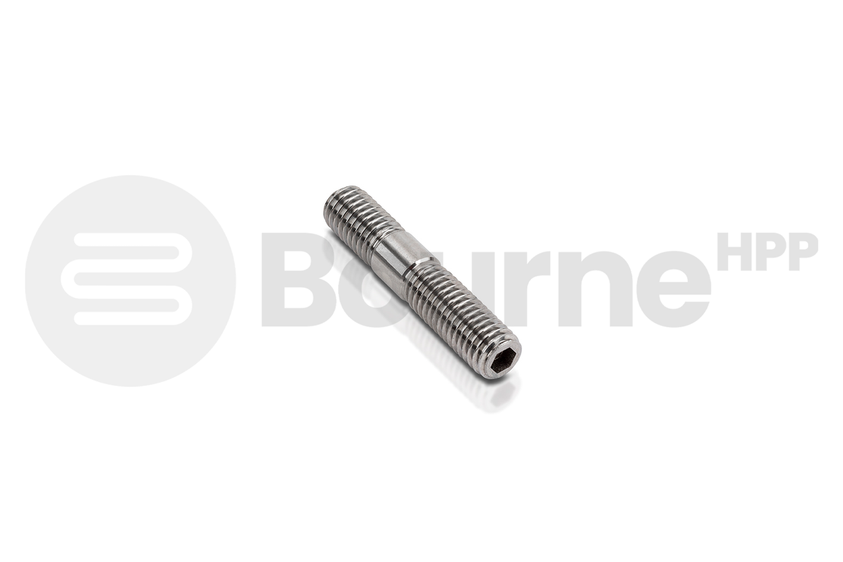 Metallic cylindrical component on a white background with 'Bourne HPP' branding.