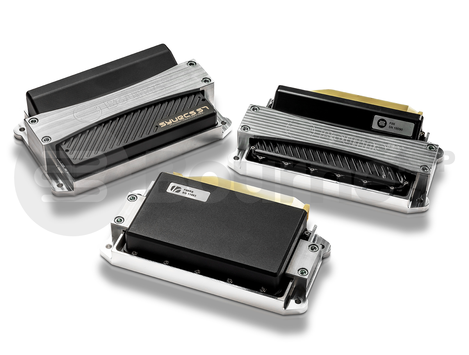 Bourne HPP and Syvecs ECU units on a white background