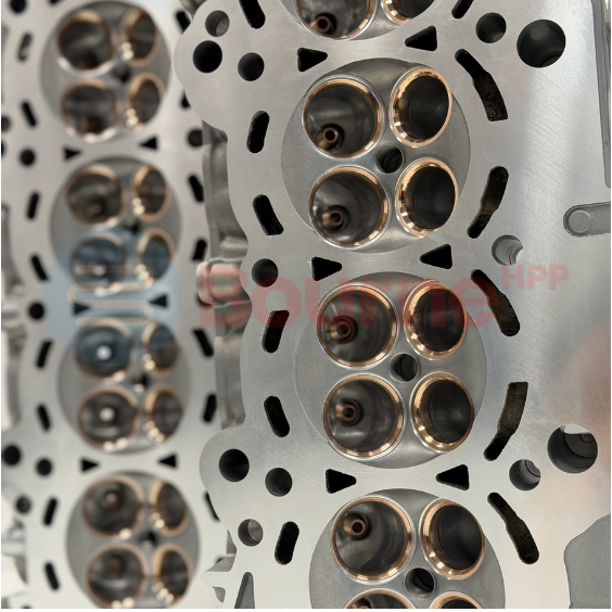 Close up of Bourne HPP Honda K20 Cylinder Head Beryllium Valve Guides and Seats