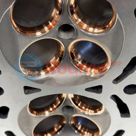 Bourne HPP Honda K24 Cylinder Head Beryllium Guides and Seats Close Up