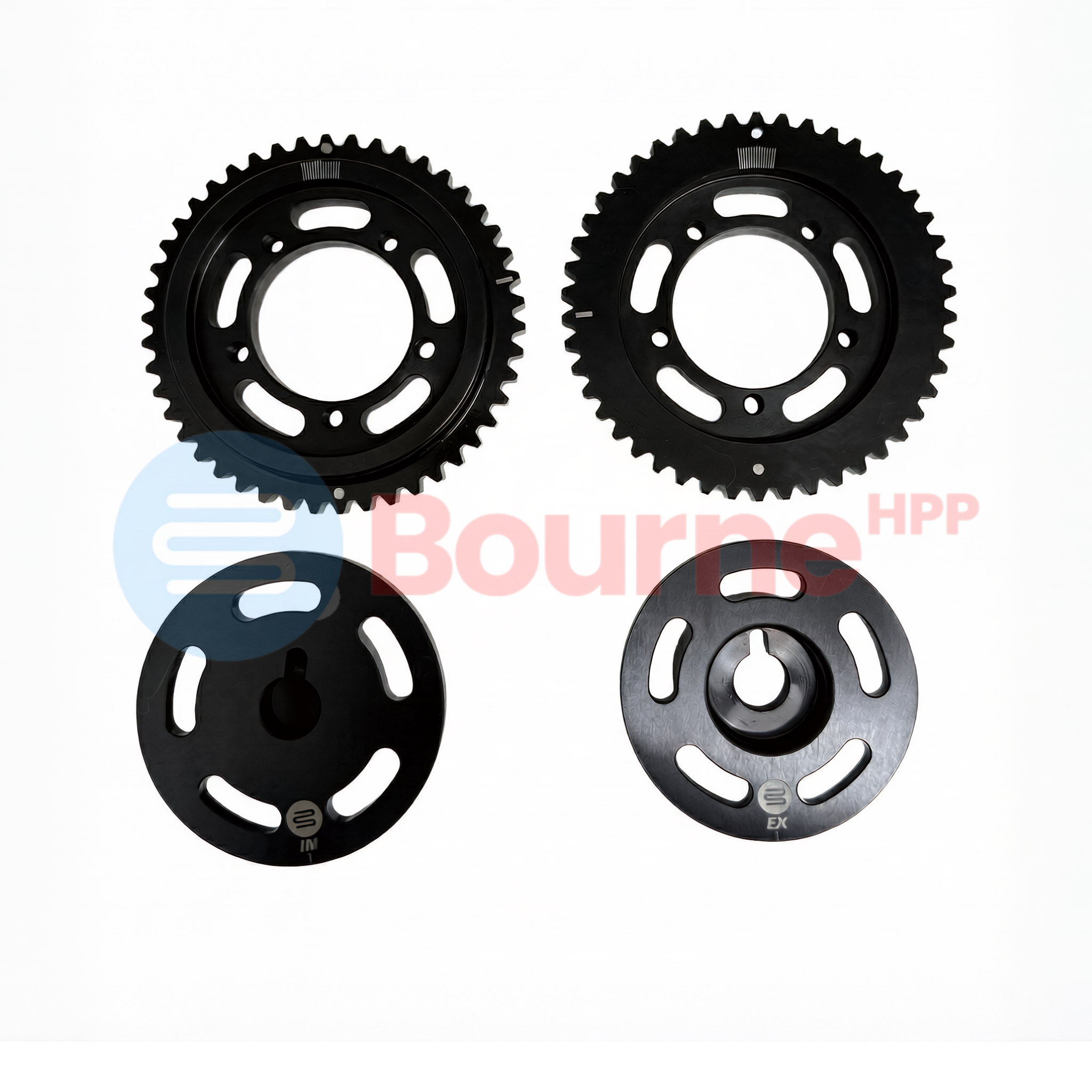 Bourne HPP K20 K24 Adjustable Camshaft gears white background
