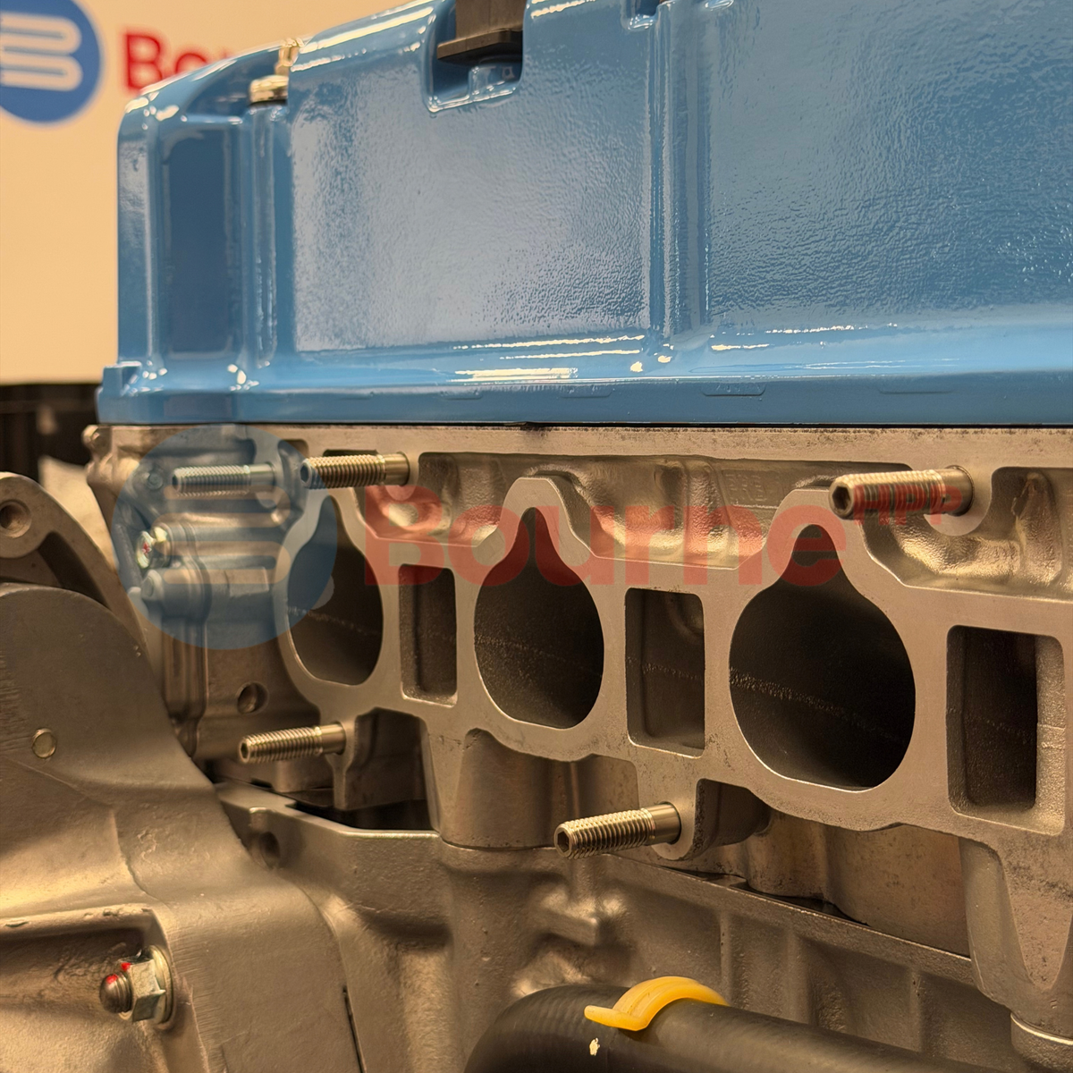 Bourne HPP K20 / K24 Inlet Manifold Stud Set close up on a K20R engine