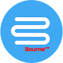 Logo of Bournet with a blue circle and white logo