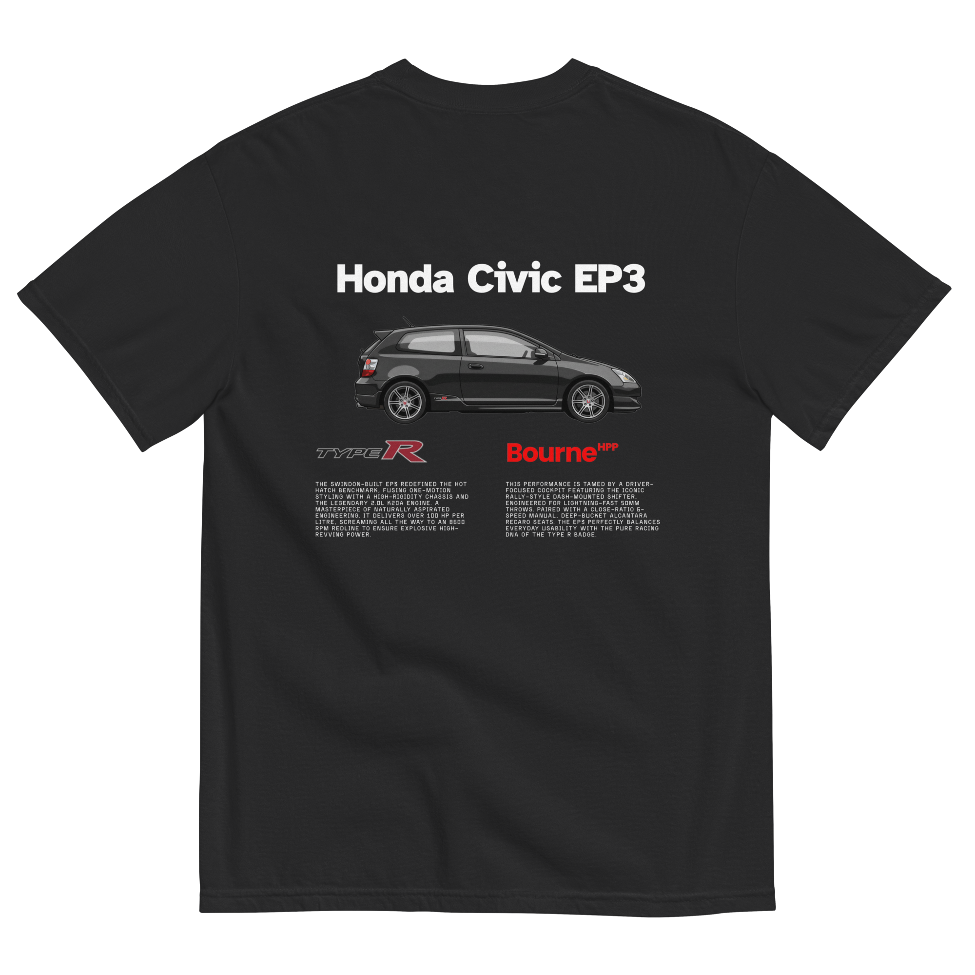 Civic Type R EP3 Graphic Tshirt Bourne HPP Back