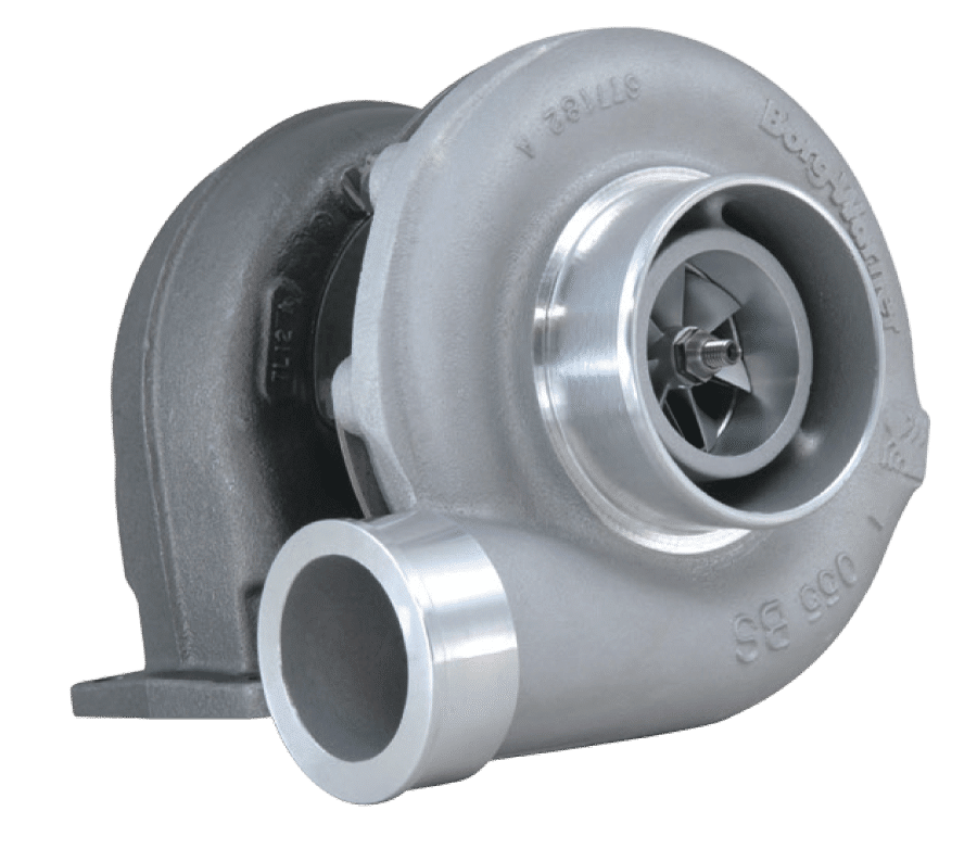 Funk Motorsport Borgwarner S366 turbo blanket wrapped around a turbocharger for heat protection and thermal insulation.