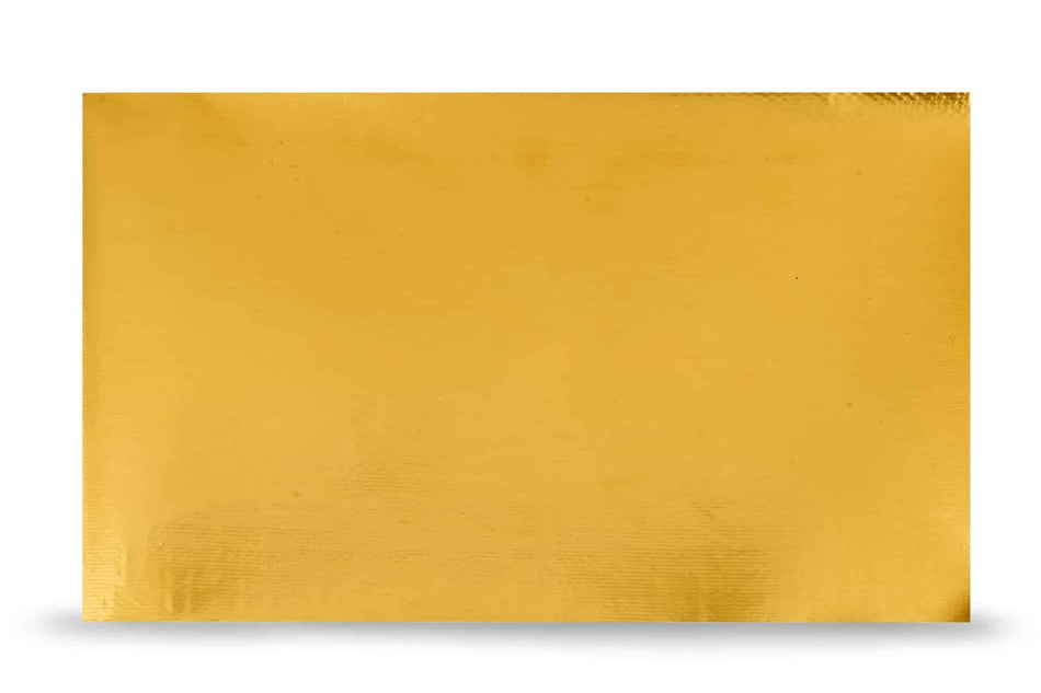 Reflective gold heat tape adhesive sheet for intake protection by Funk Motorsport, showing the shiny, flexible material.