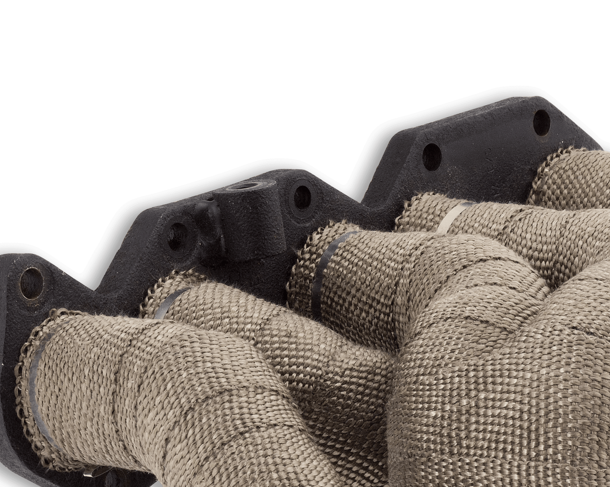 Funk Motorsport titanium exhaust wrap, a durable exhaust protection with heat-resistant material, shown in black on a car exhaust system.