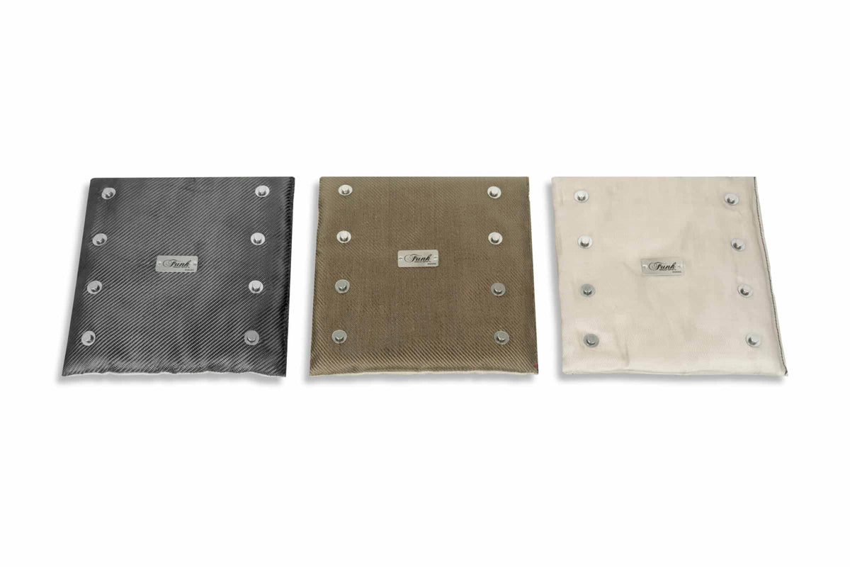 Funk Motorsport exhaust blanket wrap around for exhaust protection, showing a heat-resistant fabric covering a vehicle exhaust system.