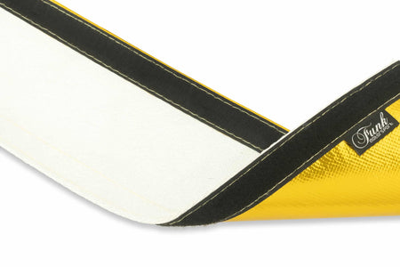 Gold Velcro heat protection sleeving by Funk Motorsport, showing flexible heat-resistant sleeving with Velcro fastening.