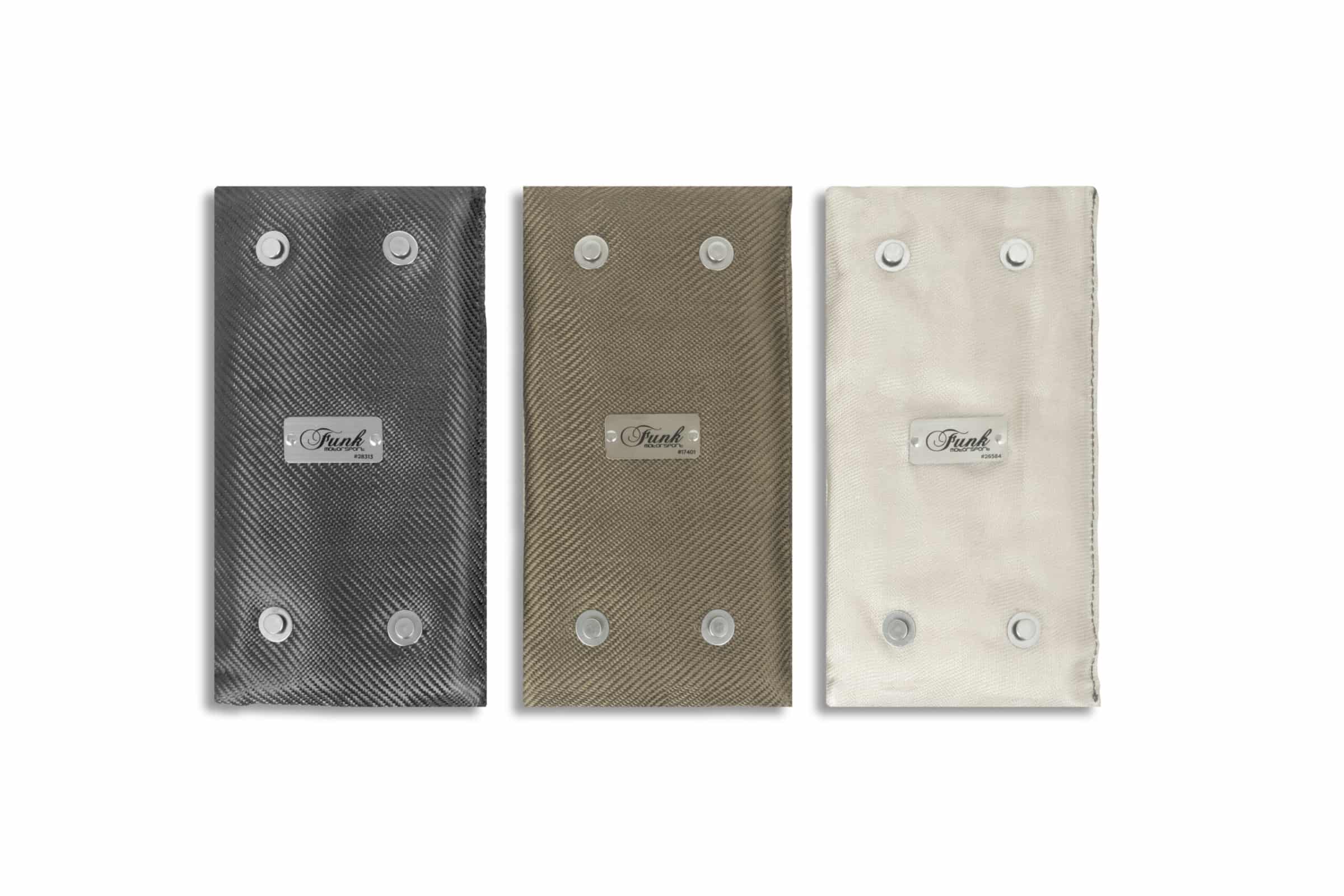 Funk Motorsport exhaust blanket wrap around for exhaust protection, fabric wrap with heat-resistant material, installed around exhaust pipe.