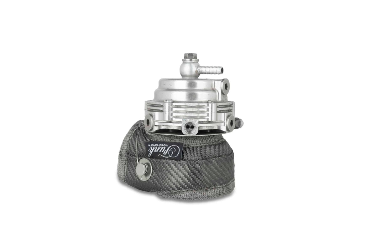 Funk Motorsport external wastegate blanket for wastegate protection, shown in black with branding details.