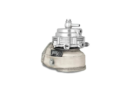 Funk Motorsport external wastegate blanket for wastegate protection, showing a heat-resistant fabric covering a turbo wastegate.