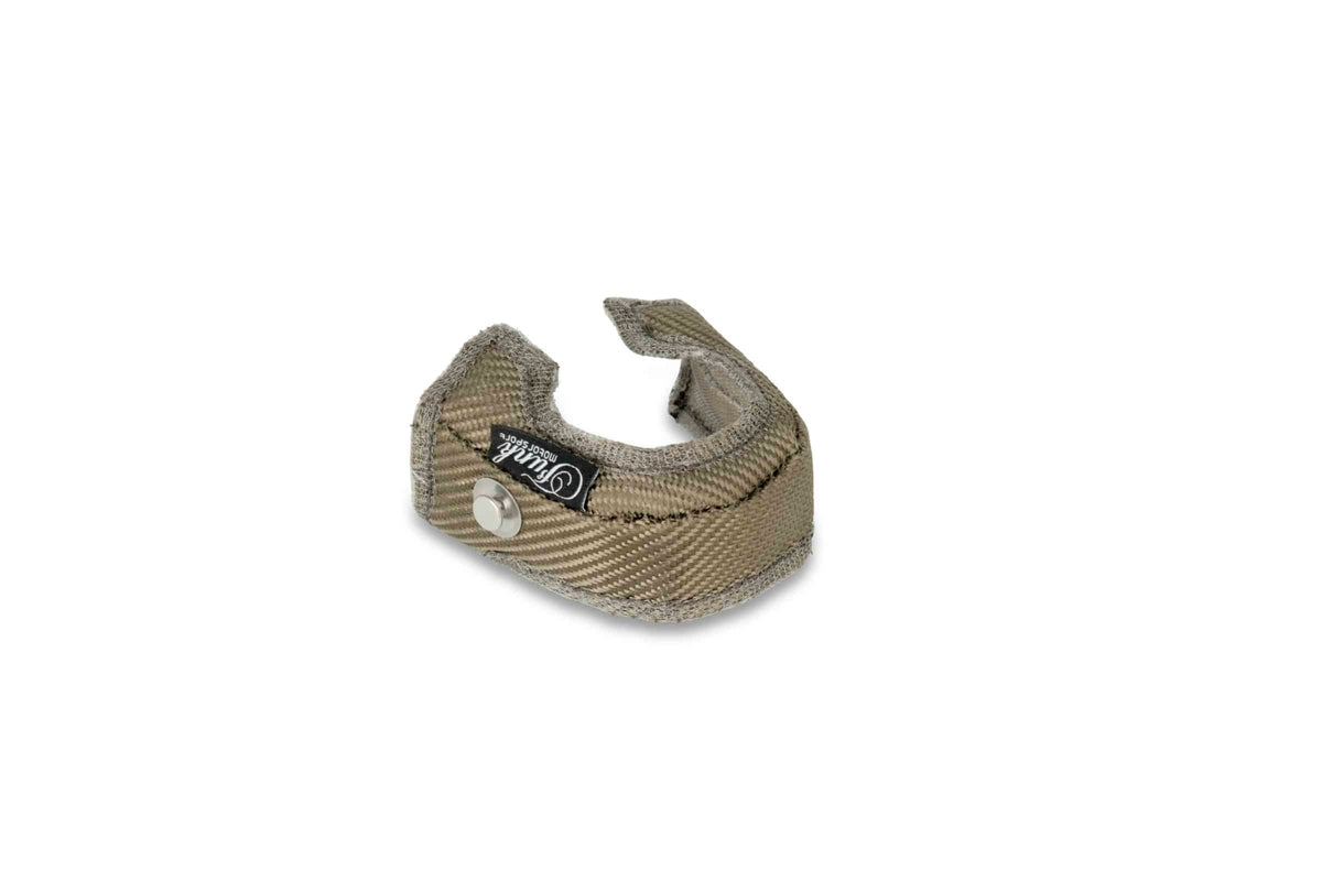Funk Motorsport external wastegate blanket for wastegate protection, shown in black fabric with branded logo detail.