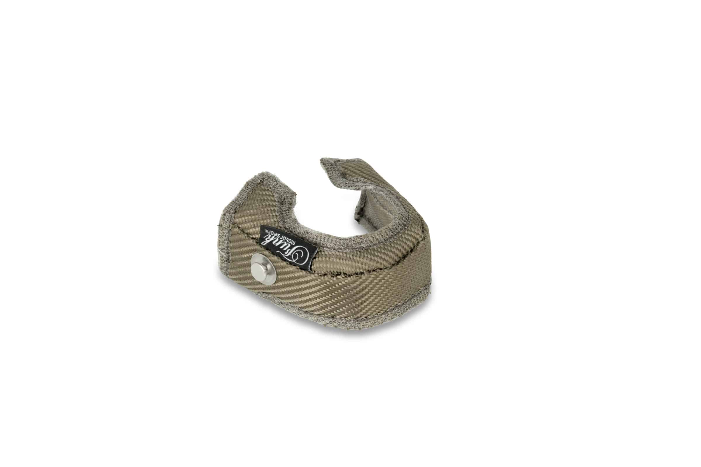 Funk Motorsport external wastegate blanket for wastegate protection, shown in black fabric with branded logo detail.