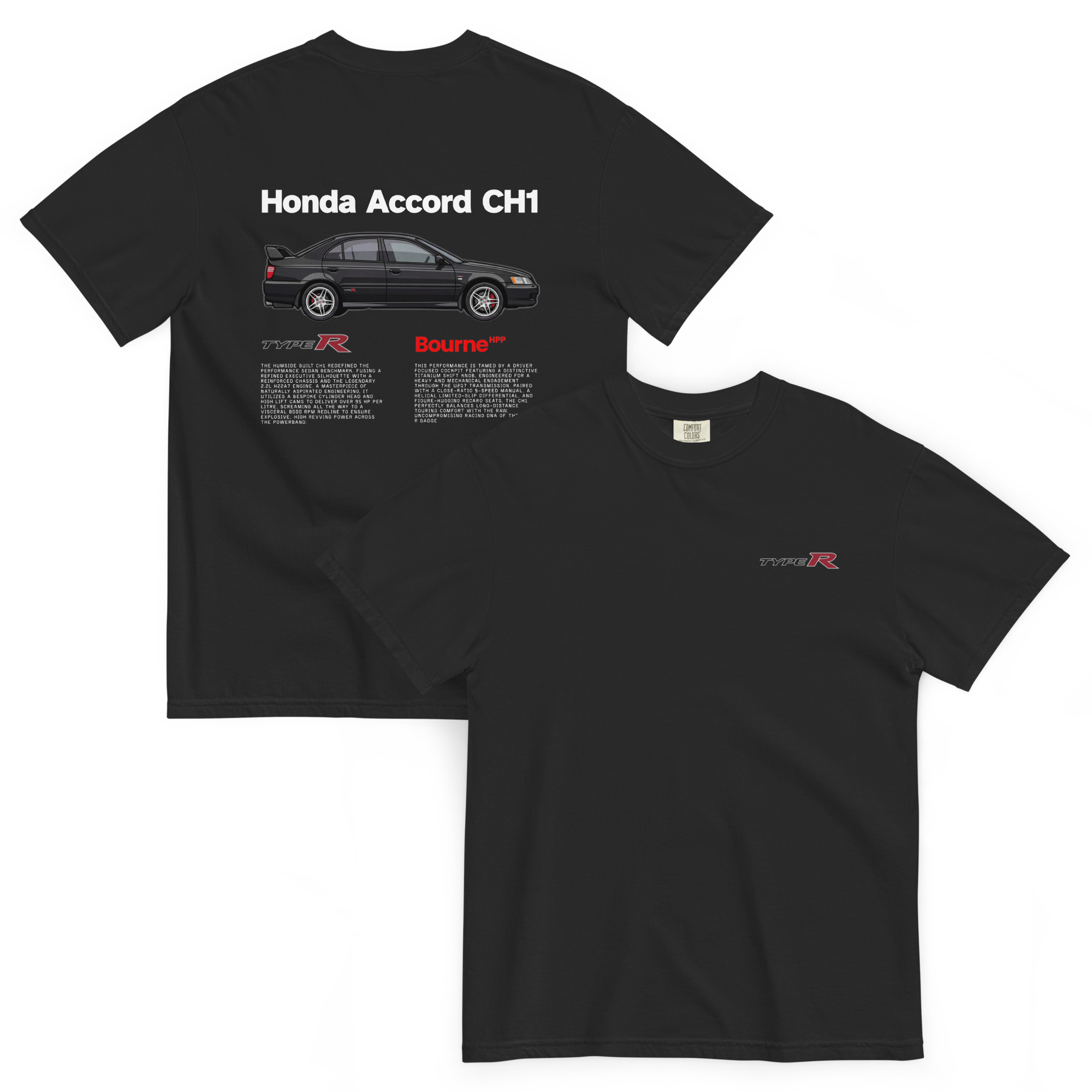 Honda Accord Type R CH1 Premium Heavyweight T-Shirt front and back transparent background