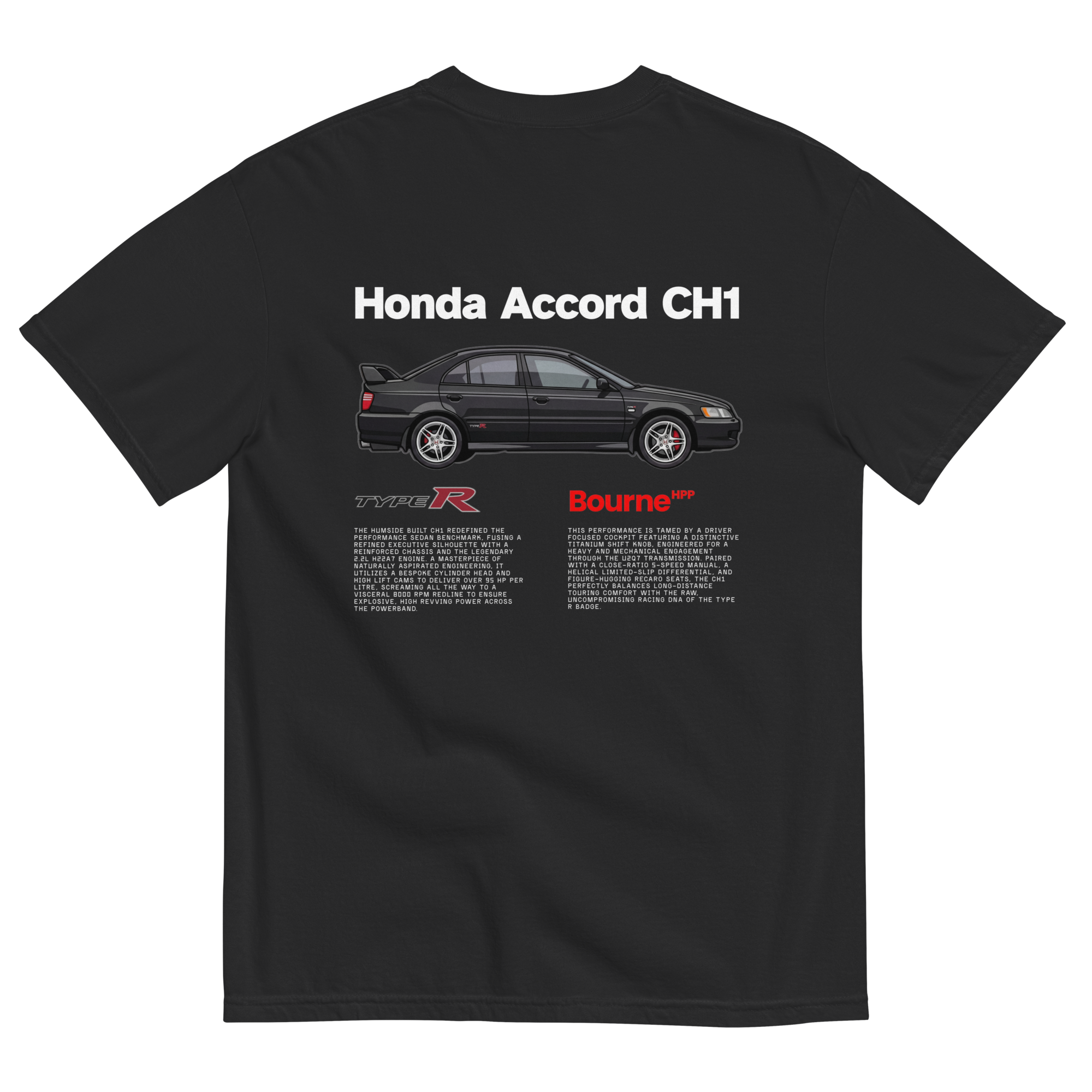 Honda Accord Type R CH1 Premium Heavyweight T-Shirt back transparent background