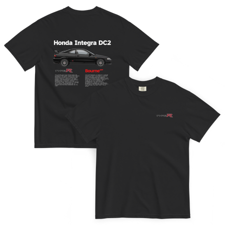 Honda Integra Type R DC2 Premium Heavyweight Graphic T-Shirt Front and Back transparent background