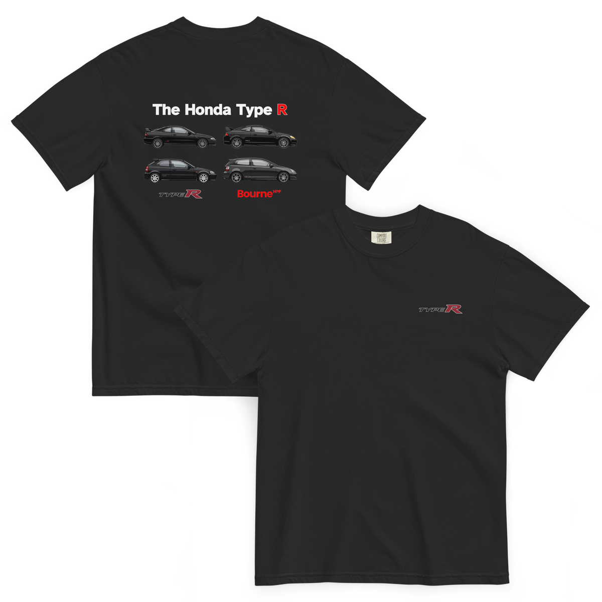 Honda Type R Premium Heavyweight Graphic T-Shirt Back and Front
