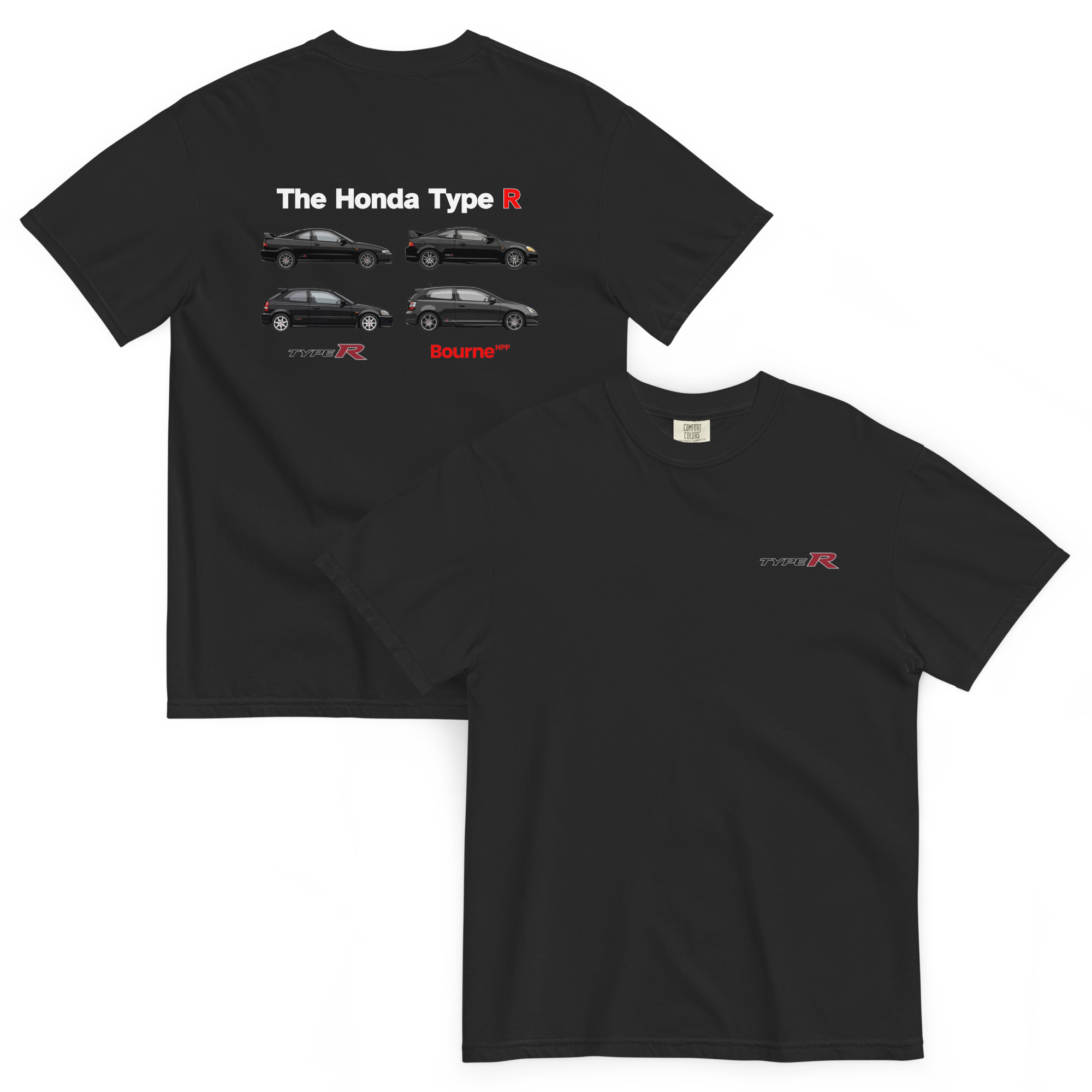 Honda Type R Premium Heavyweight Graphic T-Shirt Back and Front