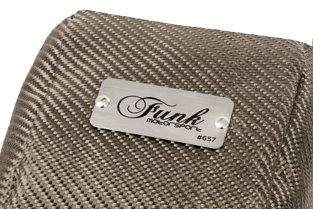 BMW 340i turbo engine blanket by Funk Motorsport on B58 engine, shown wrapped around the turbocharger in a BMW 3 Series.
