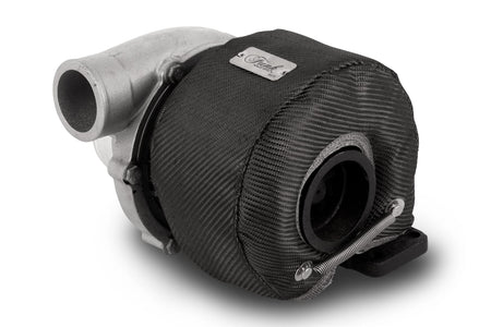 Funk Motorsport Audi S4 B9 turbo blanket draped over the turbocharger on an Audi A4/S4/RS4 engine for heat insulation.