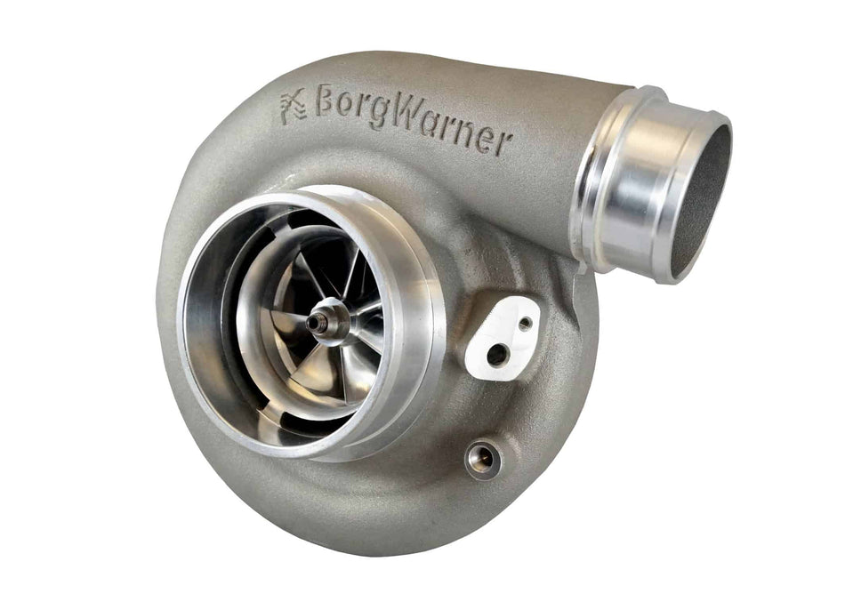 Funk Motorsport Borgwarner S300 turbo blanket wrapped around a turbocharger for heat protection and insulation.