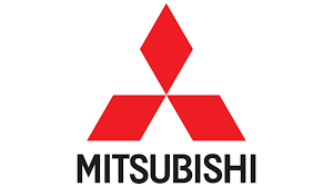 Mitsubishi logo with red and black design on a white background