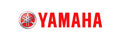 Yamaha logo with red text and circular emblem on a white background