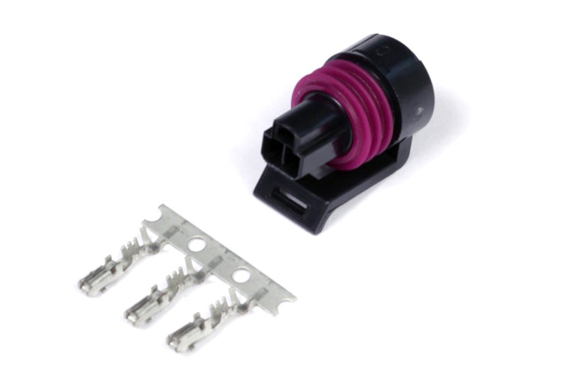 Haltech Delphi 3-pin pressure sensor connector with plug and pins, automotive accessories for secure sensor connections
