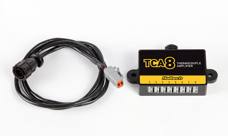 Haltech TCA 8 Eight Channel TCA accessory, compact electronic control device with multiple connection ports for automotive tuning.