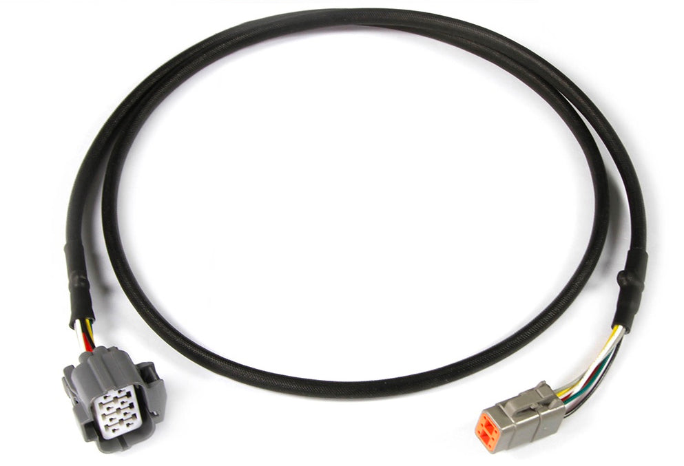 Haltech NTK wideband adaptor harness, 1.2 meters long, wiring for automotive sensors, with detailed connector and cable.