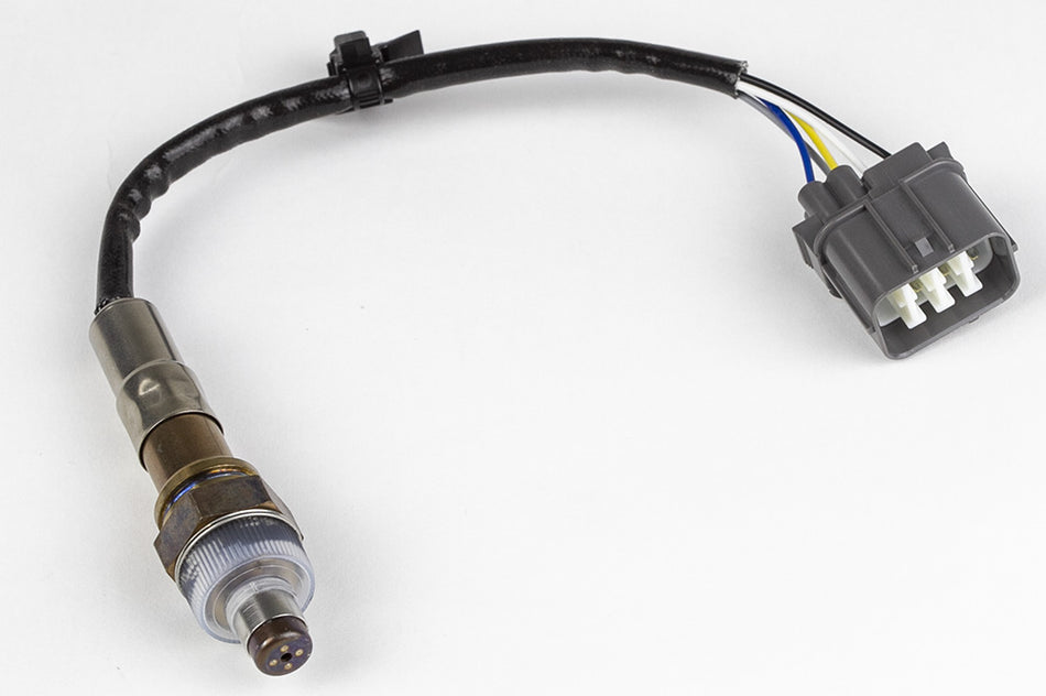 Haltech NTK LZA08-H5 wideband O2 sensor with shrouded design for accurate air-fuel ratio measurement.