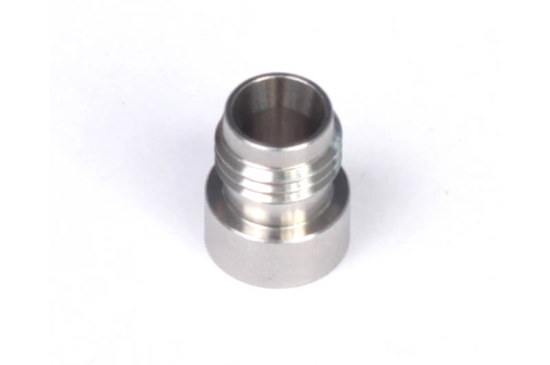 Haltech 1/4-inch stainless steel weld-on base for accessories, showcasing the durable metal construction and weld-ready design.