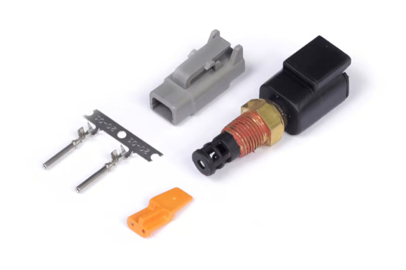 Haltech air temperature sensor with 1/8 NPT threaded connection, designed for automotive engine temperature monitoring.