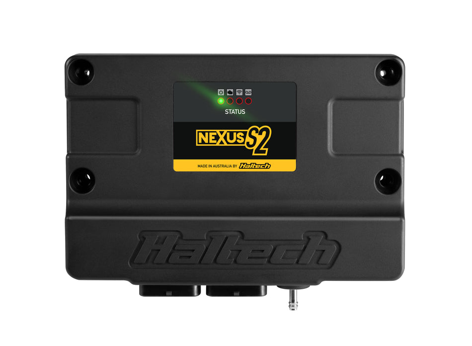 Haltech Nexus S2 ECU Only, universal engine control unit with multiple ports and wiring harness connection, for automotive tuning.