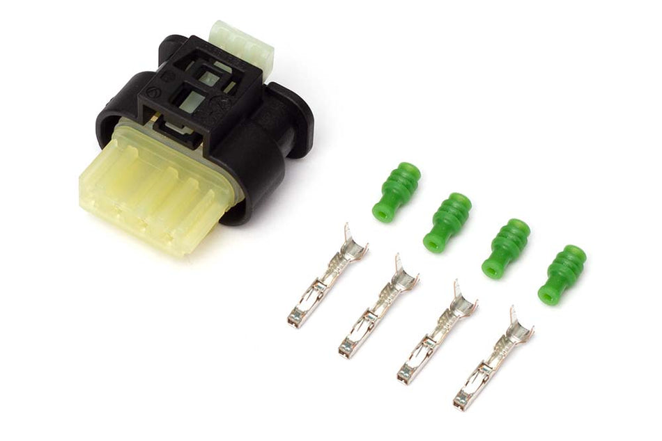 Haltech Bosch 4000psi fluid pressure and temperature sensor plug and pins for automotive accessories.