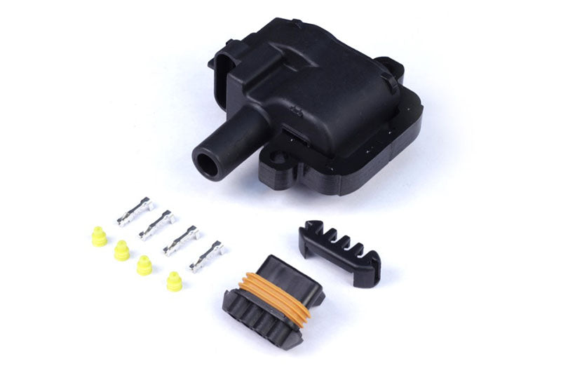 Haltech LS1 coil with built-in Ignitor for ignition system, showcasing the compact, high-performance ignition coil from Haltech.