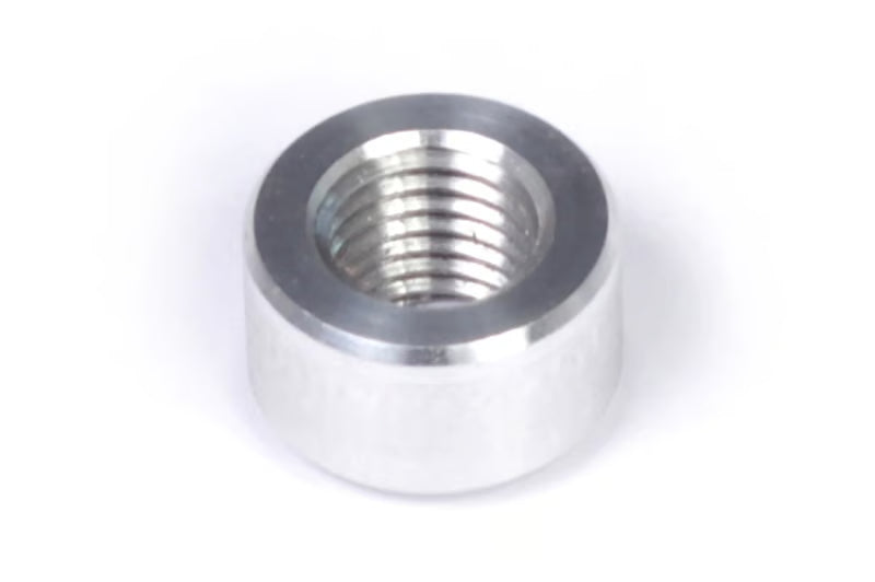 Haltech small aluminum water temp weld fitting with M12 x 1.5 thread for automotive cooling system accessories.