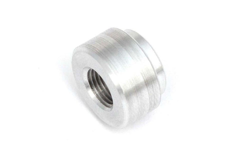 Haltech 1/8 NPT weld fitting made of 6061 aluminum with 27 TPI, measuring 20.4mm by 13mm, used as automotive accessories.