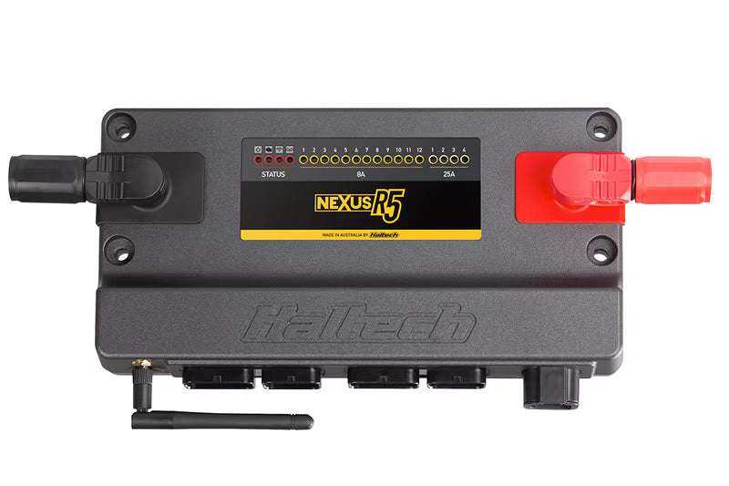Haltech Nexus R5 universal wire-in harness kit with 2.5m length, featuring multiple connection points and durable wiring for vehicle electronics