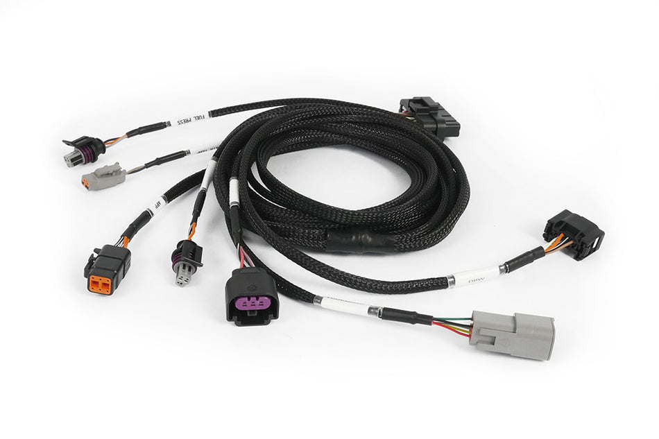 Haltech Nexus plug-in DBW expansion harness, 2.5m wiring for automotive engine control systems, with connectors and wiring details.