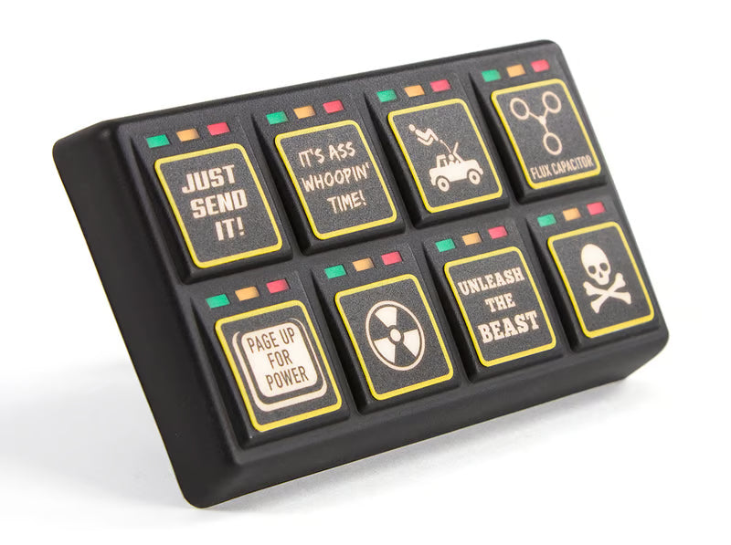 Haltech CAN Keypad 2x4 with black buttons and numeric keypad for vehicle tuning and electronic control systems.