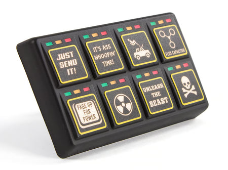 Haltech CAN Keypad 2x4 with black buttons and numeric keypad for vehicle tuning and electronic control systems.