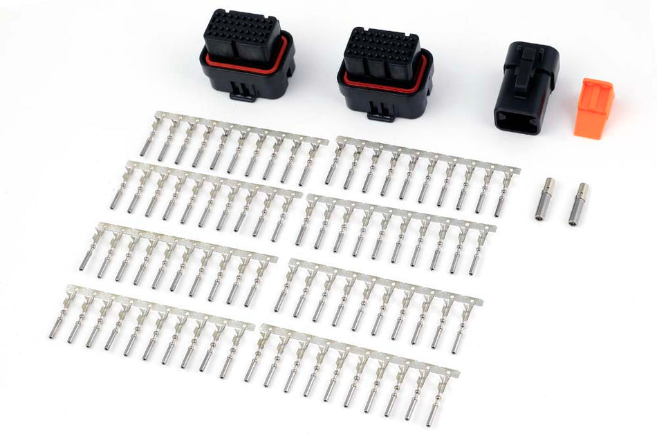 Haltech Nexus R3 accessories with plug and pins for secure electrical connections, designed for Haltech engine management systems.