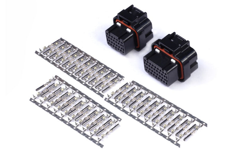 Haltech AMP 26 & 34 Pin 4-Row 3-Key Superseal Set with plug and pins for automotive electrical connections