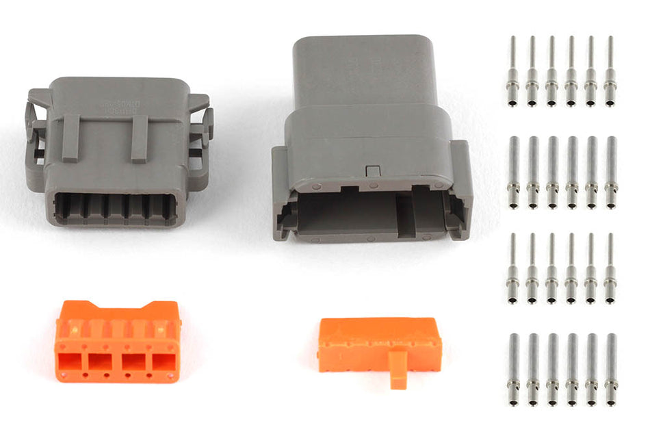Haltech Deutsch DTM-12 connector plug and pin set, 7.5 amp, automotive wiring accessories for secure electrical connections
