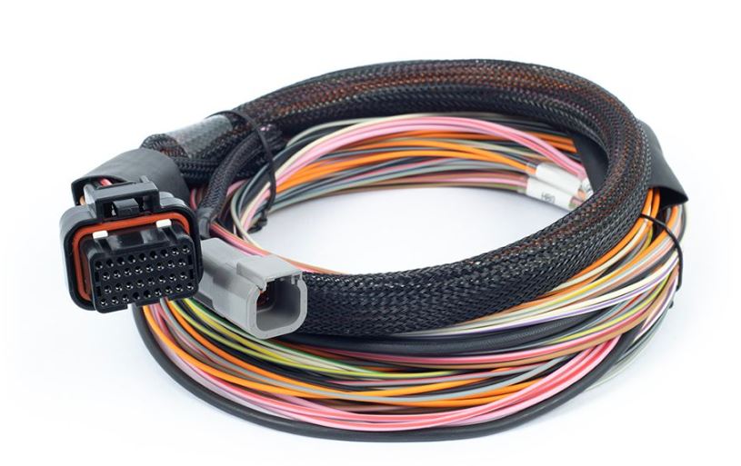 Haltech IO16 universal wiring harness with 2.6-meter length, designed for vehicle wiring and electronic connections.