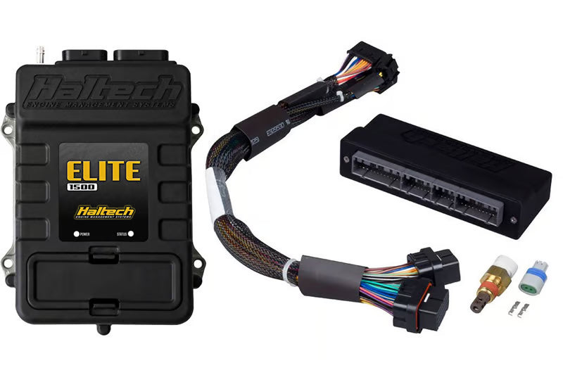 Haltech Elite 1500 Plug 'n' Play ECU adaptor harness for Honda OBD-I, used for engine management upgrades and tuning.