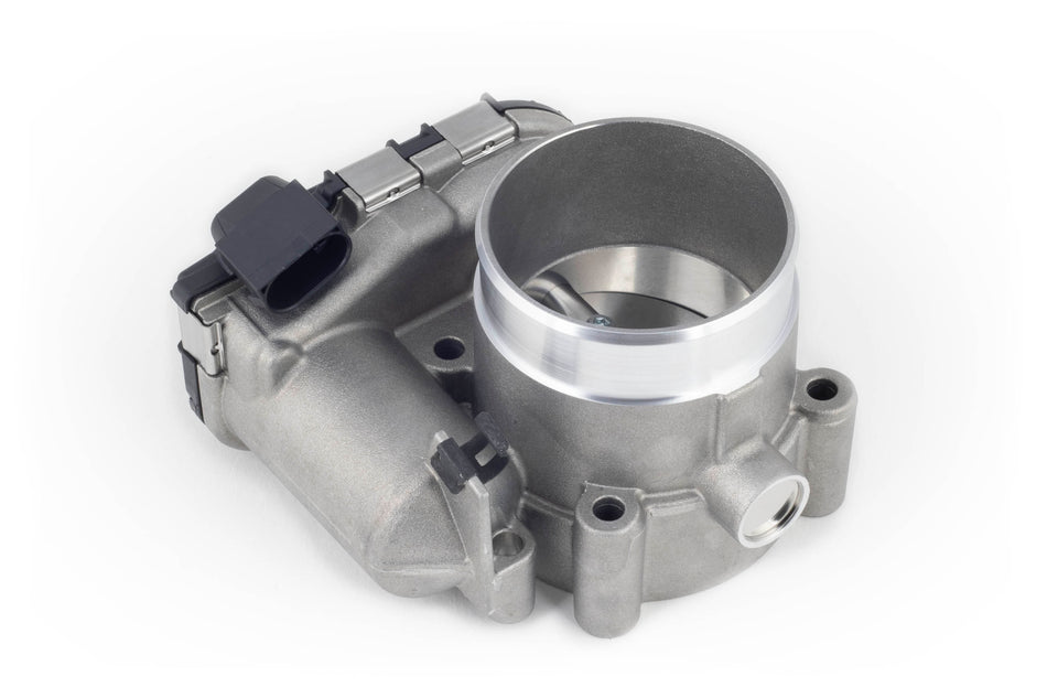 Haltech Bosch 68mm electronic throttle body with connector and pins, automotive engine component for precise throttle control.